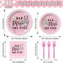 80Pcs Bad Two the Bone party Decorations Party Supplies Skeleton Themed Tableware Set Plates Napkins 20 Guests