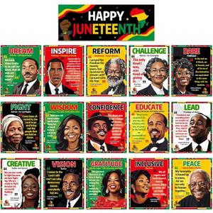 Wiooffen 16Pcs Juneteenth History Posters Freedom Day Wall Bulletin Board Set 11 x 14Inch 1865 African American Poster Inspirational Wall Art for June 19th Office Classroom Decorations Wiooffen 16Pcs Juneteenth History Posters Freedom Day Wall Bulletin Board Set 11 x 14Inch 1865 African American Poster Inspirational Wall Art for June 19th Office Classroom Decorations