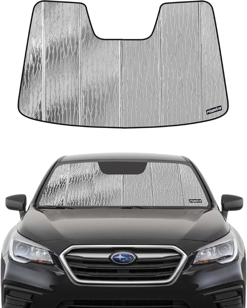 Pigenius Windshield Sunshade for Subaru Legacy/Outback 2015-2019 Eyesight, Reversible Silver/Black