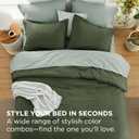 Bedsure Queen Comforter Set - 7 Pieces Olive Green Queen Bedding Set for All Seasons, Boho Contrasting Design Bed in a Bag with Comforter, Sheets, Pillowcases & Shams