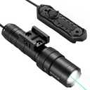 2500 Lumen Aluminum Tactical Flashlight for Rifles  High-Intensity LED Weapon Light with Laser, 90 Min Runtime, Strobe & Momentary Modes, Remote Switch, MLOK & Picatinny Rail Compatible. (Black)
