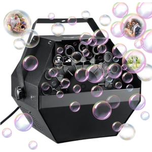Theefun Bubble Machine: 750ML Metal Automatic Bubble Maker for Toddlers and Kids, Portable Professional Bubble Blower Operated by Plug-in Bubble Toys for Parties Weddings Indoor and Outdoor Use
