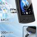 MP3 Player with Clip 64GB Mini MP3 Player with Bluetooth 5.2,Portable MP3 Music Player with Earphones,HiFi-Speaker,FM Radio,Voice Recorder,E-Book for Outdoor,Home,Sporting (Black)