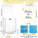 Beeveer 1 Pcs Enter to Win Raffle Box with Lock with 1000 Raffle Ticket Double Roll 6.7 x 5 x 8 in Ticket Clear Acrylic Donation Box with Slot Sign Holder Suggestion Storage for Vote Collection