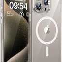 TOCOL Magnetic for iPhone 15 Pro Max Case Clear, Upgraded Full Camera Protection, Compatible with MagSafe, Non Yellowing, Phone Bumper 6.7Inch (Clear)