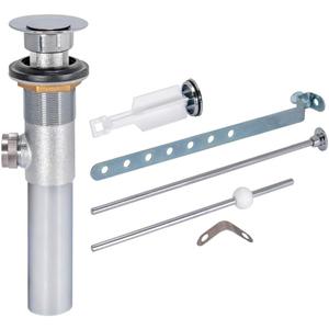 EZ-FLO Pop-Up Lavatory Sink Drain Assembly, Brass Body with Chrome-Plated Finish, 22-Gauge Tailpiece, 10901