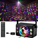 Disco Ball Light Party Lights, Disco Light Sound Activated Strobe Lamp Disco Ball Decor with 6 Lighting Colors and Laser Pattern with Remote Control Party Light for Home Karaoke Dance Birthday