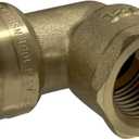 XFITTING Push Fit 1/2 Inch x 1/2 Inch Female NPT Elbow, 1/2 in Inch Push Fit Female Elbow, 27-4-3=2XX, 2 Pieces