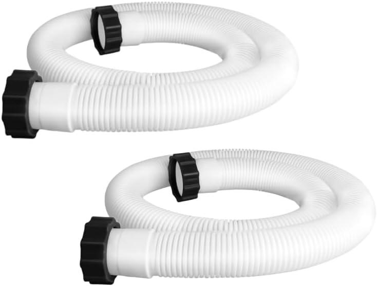 1-1/2 Inch × 59 Inch Accessory Pool Pump Replacement Hose for Pool Sand Filters & Saltwater Systems with 1,500 to 2,500 GPH Capacity (2 pack white)