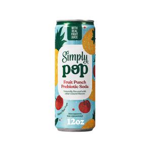 Simply Pop, Fruit Punch Prebiotic Soda, 12 Fl Oz, BBD: JUN 02/2026