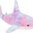 MUPI Shark Stuffed Animal Plush 17" Cute Shark Toy Plush Pillows Soft Cotton Sharks Plushies Ocean Sea Animal Doll Gifts for Boys Girls Kids Adults Rainbow