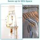 Tonswachic Baby Velvet Hangers 30 Pack - 11 Inch Premium Felt Non Slip Kids Hanger for Infant & Toddler Clothes - 0.2" Slim Space-Saving Baby Felt Hangers for Children's Closet with 10 Clips - Beige