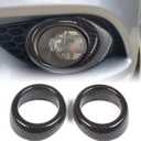 Front Bumper Driving Fog Light Ring Bezels Covers Trim Molding Compatible with Infiniti G37 2010-2013, Front Fog Light Lamp Decoration Protector Accessories (Carbon Fiber Pattern)
