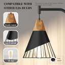 67" Industrial Floor Lamp with Wood & Black Metal Shade, Modern Standing Lamp, Rustic Farmhouse Tall Lamp for Living Room Bedroom Office, 2700K Bulb & Foot Switch Included (Black)