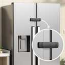 Mom's Choice Gold Awards Winner - EUDEMON 1 Pack Latest French Fridge Lock French Door Refrigerator/Freezer Lock Apply to Max 3.54"(90mm) Two Door Gap Distance for Kids & Babies,Easy to Install(Black)