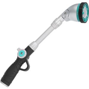 QUOBAS 16" Watering Wand, Heavy Duty Garden Hose Wand with 90Adjustable Head, Thumb Control & 6 Spray Patterns, Long Reach Hose Nozzle for Hanging Bakets and Shrubs