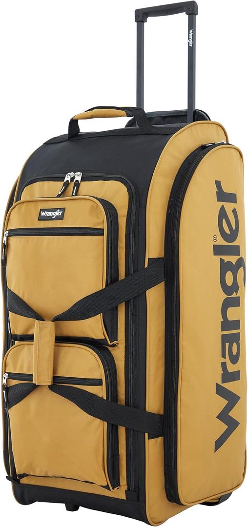 Wrangler Wesley Rolling Duffel Bag, Ambergold, Large 30-Inch
