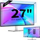IPROKKO 2 Pack 27 inch Anti-Blue Light Monitor Screen Protector for 16:9 Widescreen, Removable Anti Glare Blue Light Blocking Screen Filter, Anti-UV Eye Protection PC Computer Film [Washable Wipes Clean]