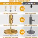 Dimmable Floor Lamp, Industrial Floor Lamps for Living Room, Gold Tree Lamp Standing Lamp Tall Lamps with 3 Elegant Teardrop Cage Head & 800 Lumens LED Bulbs for Living room Bedroom Office Dining Room