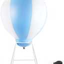 Pettool 3FT Half Hot Air Balloon with Stand，Inflatable Baby Shower Party Hot Air Balloon Decorations，perfect for Birthday,Wedding,Party,Indoor and Outdoor Use (1m-Blue+white-1pcs)