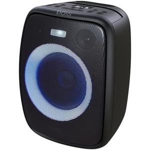 DOSS PartyBoom Bluetooth Speaker, 120W Stereo Sound, 2.1 Channel System, Punchy Bass, Mic&Guitar Ins, Beat-Driven Lights, PartySync Pairing for Party, Outdoor Speaker for Beach and Poolside Party
