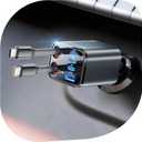 SUPERONE 6 in 1 Retractable Car Charger with Dual Type C Cables, 99W Ultra-Compact USB C Car Accessories Adapter with 4 USB Ports, Fast Charging Car Charger for iPhone 17/16/15/14/13/12, Galaxy, iPad