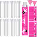 Suclain 50 Pcs Travel Tube Set Includes 0.4 oz Tubes for Women, Reusable Wrappers, Foldable Silicone Funnels for Outdoor Sports