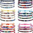 Florideco 24 Pcs Boho Surfer Bracelet Anklet Adjustable Beaded Anklets Handmade Braided Bracelet Colorful Anklet Summer String Rope Ankle Bracelets Waterproof Surfer Beach Bracelet Boho Jewelry for Women Men