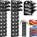 Hat Rack Organizer Holder for Baseball Caps. 2 Packs Hat Brim Bender & Door Wall Mount Hat Hanger, Adhesive and Screws Hat Storage Hold Up to 20 Hats For Closet and Bedroom (2 Pack Black)