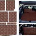 Cargo Mat Compatible with Chevy Tahoe/GMC Yukon 2021-2025 7-Seat Trunk Mat + 2ND&3RD Row Rear Backrest Mat Accessories, All Weather Premium Leather Car Trunk Liner Cover Protector