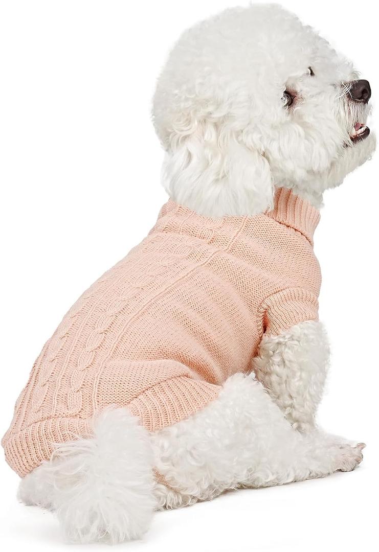 Dog Sweaters for Small Medium Large Dogs Warm Fleece Clothes Ultra Soft Turtleneck Sweater for Boys and Girls, XS