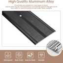 36" L x 4" W Aluminum Floor Transition Strip Metal Door Threshold, 0.1" H Flat Profile for Carpet Vinyl Wood Tile Concrete Flooring Gaps, Modern Doorway Protector Decoration(Black,1pcs)