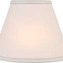 Aspen Creative 58881A Transitional Empire Shape Uno Construction Lamp Shade in Ivory Powder with Blue Trim, 6" Top x 12" Bottom x 9" Slant Height