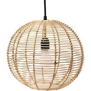 Modern Boho Handwoven Globe Rattan Pendant Light; Coastal Kitchen Lighting, Natural, 13.25" L x 13.25" W x 12" H