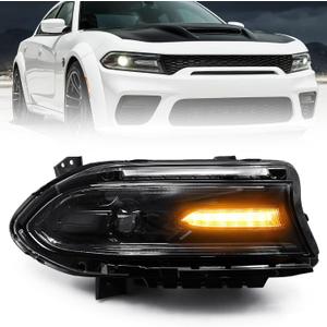 HID Headlight Assembly Compatible with 2015 2016 2017 2018 2019 2020 2021 Dodge Charger (Xenon/HID Model) Headlamp Replacement Right Passenger Side