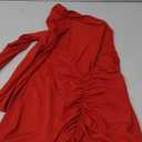 Women's Sexy One Shoulder Backless Maxi Dress Elegant Ruched O Ring Sleeveless Evening Dress Long Gown Cocktail Dress (Medium, Red)