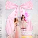 98x70 Inch Christmas Large Pink Bow Party Decorations Christmas Giant Satin Ribbon Bow with Long Streamer Coquette Decoration for Xmas Door Arch Wall Wedding Birthday Holiday Supplies