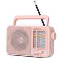 Portable AM/FM Transistor Radio with Loud Speaker, Battery or USB Powered  Compact Emergency Radio for Indoor, Outdoor, Travel & Storms (BJL671, Pink)
