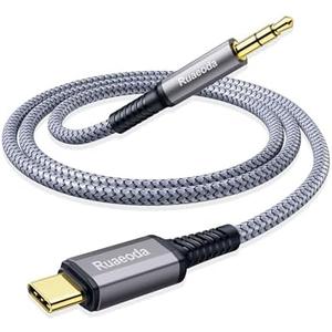 Ruaeoda Aux to USB C 6 ft, USB C to AUX 3.5mm Audio Jack Cable USB Type C to 3.5mm Headphone Stereo Cord Car Compatible with iPhone 15 Pro Max 15 Plus, Pad Pro, Sam,Sung Galaxy S24 S23 S22