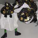 Solar Powerd Halloween Ghost Decorations Outdoor, Set of 3 Light Up Ghosts Kit with Witch Hats Cute Floating Front Yard Decor Hanging Glowing Led Lights Outside Tree Lawn Stake Pathway Patio Garden