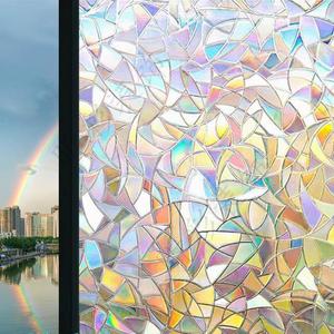 Window Privacy Film, Decorative Glass Film, Non-Adhesive Static Cling (Gorgeous Colors, 23.6"X157.4")