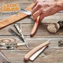 CS-102 Stainless Steel Professional Barber Straight Edge Razor with 100 Lord Single Edge Razor Blades (Silver Metal)