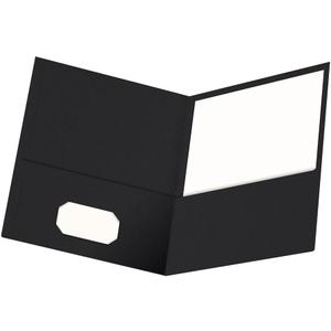 Oxford Twin-Pocket Folders, Textured Paper, Letter Size, Black, Holds 100 Sheets, Box of 25 (57506EE), 8-1/2 x 11