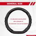 D Shaped 14.5-15 Inch Steering Wheel Cover, 3D Honeycomb Anti-Slip Design with Great Grip, Flat Bottom Comfy Car Steering Wheel Protector (Black)