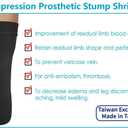 Prosthetic Stump ShrinkersBelow Knee, 55cm, Compression, Amputee Socks, 20-30, Daily use, Taiwan Excellence M (Black)