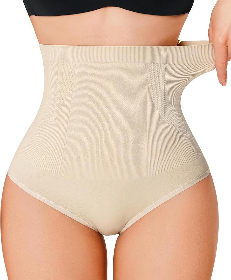 Nebility Tummy Control Panties Seamless Shapewear High Waisted Body Shaper Butt Lifter Panty Shaping Boyshorts Underwear (X-Large, Beige)
