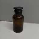 Lab Glass Reagent Bottle,Wide Mouth Glass Storage Bottle with Ground Stopper,Decorative Bottles/Vase (Amber, 500ML)