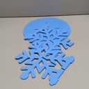 Lallisa 12" Blue Snowflake Frozen Cake Stand 3D Snowflake PVC Cake Decorations with Engraved Snow Themed Holder Winter Dessert Stand Centerpieces for Frozen Winter Birthday Party Supplies