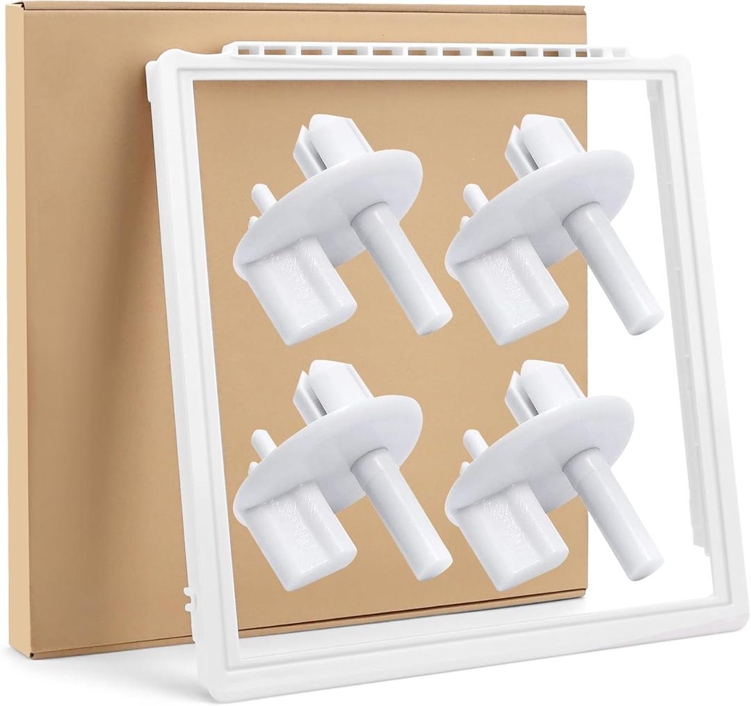 241969501 Refrigerator Shelf Frame &241993101 Crisper Shelf Cover Support(4 PacksKit Compatible for Frigi.daire Refrigerator Part 241969501 of FFSS2615TS3, FGSS2635TF1, FFSS2615TS0 Shelf-by MIFLUS