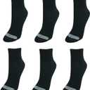Hanes Womens Cool Comfort Toe Support Ankle Socks, 6-pair Pack (Black)